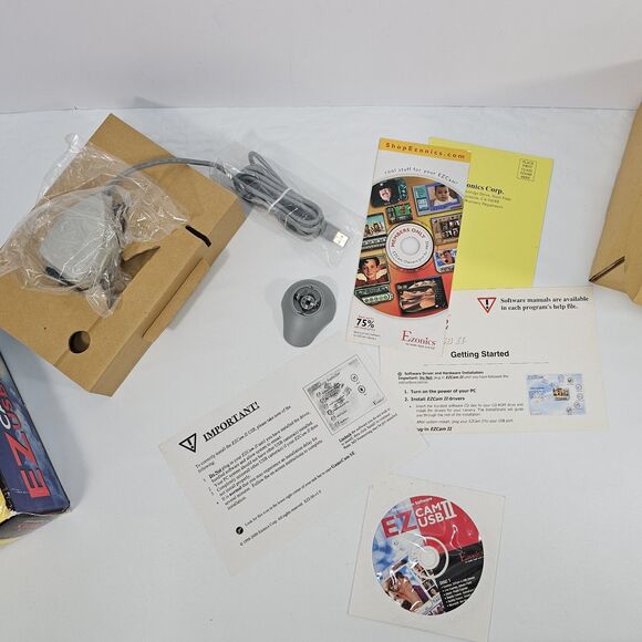 Vintage Ezonics EZCam III USB Model EZ-306 Beige 3-in-1 PC Web Camera Open Box - Picture 6 of 7